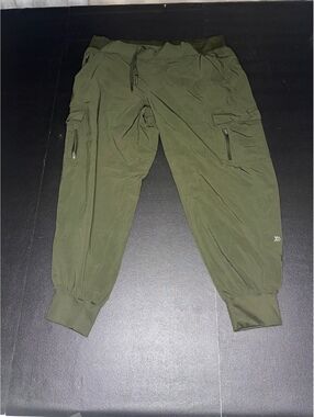 Men's Olive Green Jogger Pants with Zip Pockets